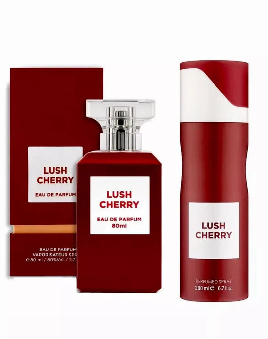 Lush Cherry | Unisex EDP 80ml | By Fragrance World - With Free 200ml Deodorant